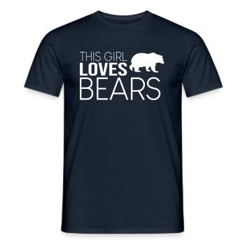 This girl loves bears - Men's T-Shirt - navy - Front - AI Model Male 178 light (178cm)