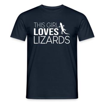 Cette fille aime les lézards - T-shirt homme - marine - Devant - AI Model Male 178 light (178cm)