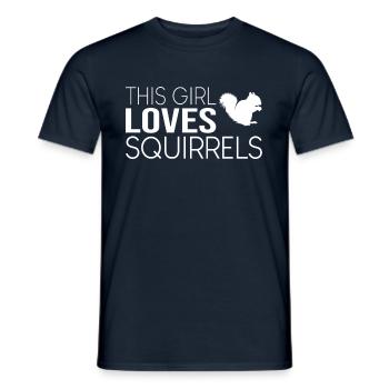 Cette fille aime les écureuils - T-shirt homme - marine - Devant - AI Model Male 178 light (178cm)