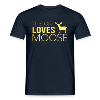 Cette fille aime l’orignal - T-shirt homme - marine - Devant - AI Model Male 178 light (178cm)
