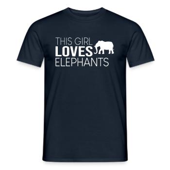 Cette fille aime les éléphants - T-shirt homme - marine - Devant - AI Model Male 178 light (178cm)