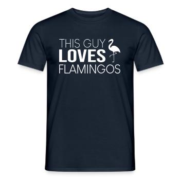 This guy loves flamingos - Men's T-Shirt - navy - Front - AI Model Male 178 light (178cm)