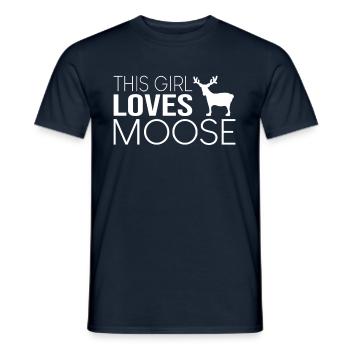Cette fille aime l’orignal - T-shirt homme - marine - Devant - AI Model Male 178 light (178cm)