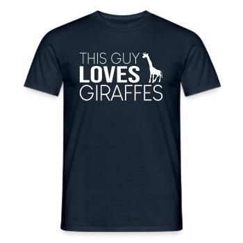 Type Girafe Saying - T-shirt homme - marine - Devant - AI Model Male 178 light (178cm)
