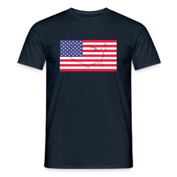 Drapeau de l’Amérique - T-shirt homme - marine - Devant - AI Model Male 178 light (178cm)
