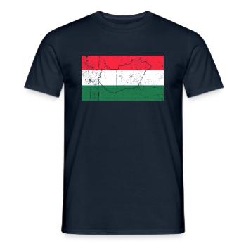 Drapeau de la Hongrie - T-shirt homme - marine - Devant - AI Model Male 178 light (178cm)