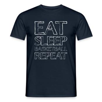 Basketball Essen Schlafen - Männer T-Shirt - Navy - Vorne - AI Model Male 178 light (178cm)