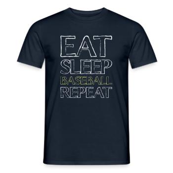 Manger du baseball du sommeil - T-shirt homme - marine - Devant - AI Model Male 178 light (178cm)