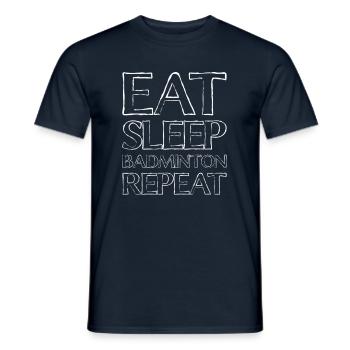 Eating Sleep Badminton - Men's T-Shirt - navy - Front - AI Model Male 178 light (178cm)
