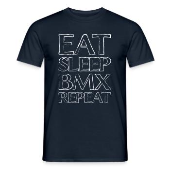 Essen Schlafen Bmx - Männer T-Shirt - Navy - Vorne - AI Model Male 178 light (178cm)