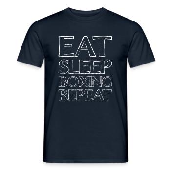 Manger des boîtes de couchage - T-shirt homme - marine - Devant - AI Model Male 178 light (178cm)