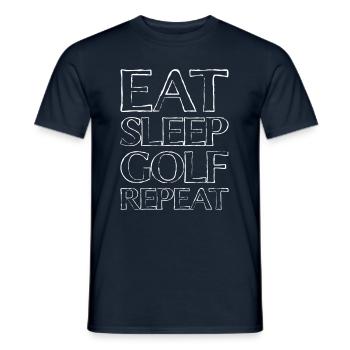 Essen Schlafen Golf - Männer T-Shirt - Navy - Vorne - AI Model Male 178 light (178cm)