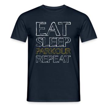 Essen Schlafen Parkour - Männer T-Shirt - Navy - Vorne - AI Model Male 178 light (178cm)