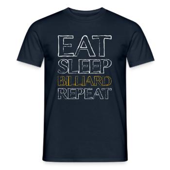 Essen Schlafen Billiard - Männer T-Shirt - Navy - Vorne - AI Model Male 178 light (178cm)