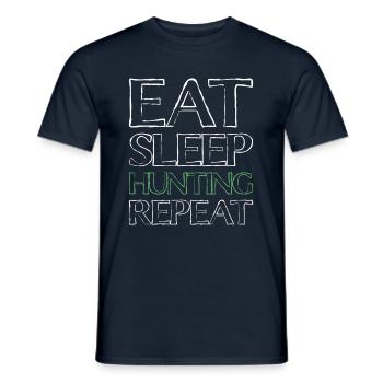 Essen Schlafen Jagen - Männer T-Shirt - Navy - Vorne - AI Model Male 178 light (178cm)