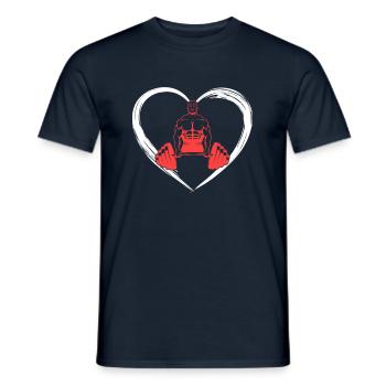 l’amour de la musculation - T-shirt homme - marine - Devant - AI Model Male 178 light (178cm)