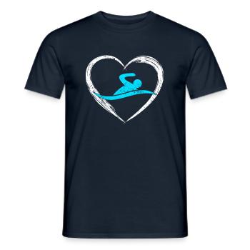 Amour de la natation - T-shirt homme - marine - Devant - AI Model Male 178 light (178cm)