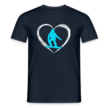 snowboarding love - Männer T-Shirt - Navy - Vorne - AI Model Male 178 light (178cm)