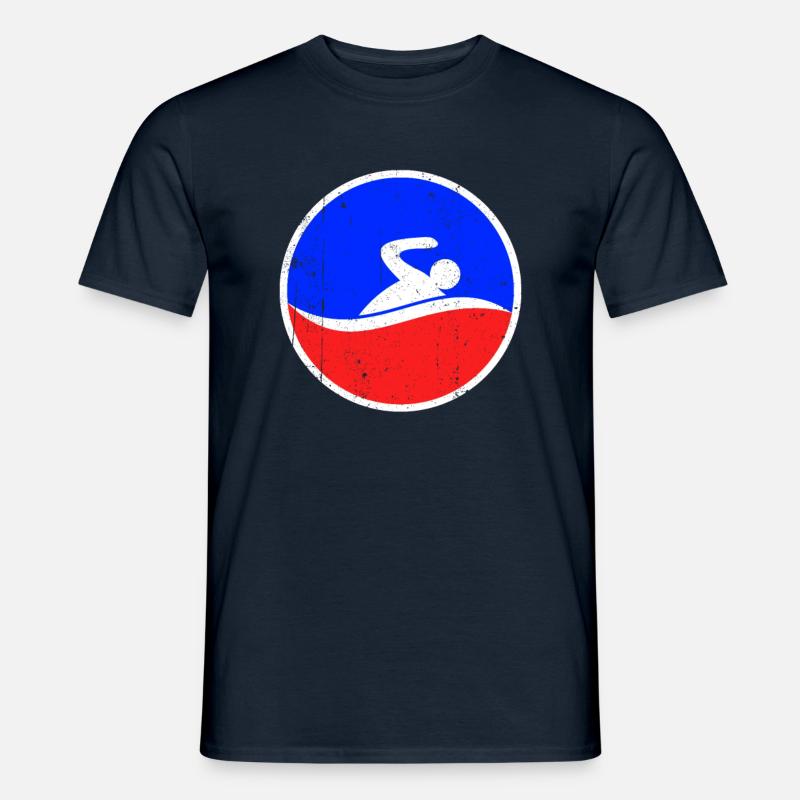 Schwimmen Logo - Männer T-Shirt - Navy