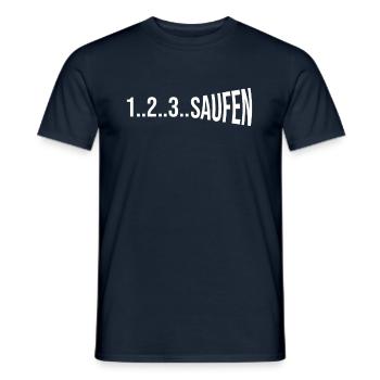 SAUFEN - Männer T-Shirt - Navy - Vorne - AI Model Male 178 light (178cm)