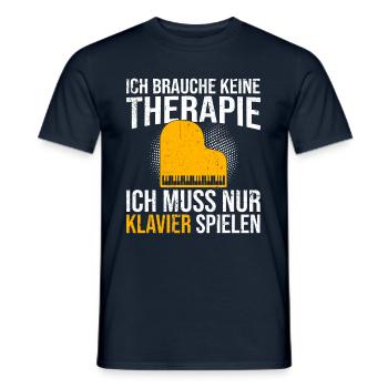 Klavier Therapie Spruch - Männer T-Shirt - Navy - Vorne - AI Model Male 178 light (178cm)
