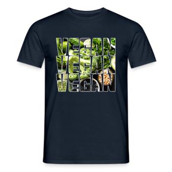 Végétalien - T-shirt homme - marine - Devant - AI Model Male 178 light (178cm)