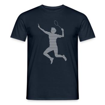 Badminton - Männer T-Shirt - Navy - Vorne - AI Model Male 178 light (178cm)