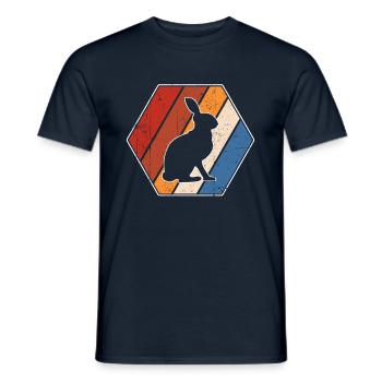 Lapin Rétro - T-shirt homme - marine - Devant - AI Model Male 178 light (178cm)