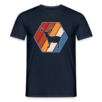 Moose Retro - T-shirt homme - marine - Devant - AI Model Male 178 light (178cm)