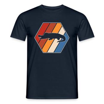 Krokodil Retro - Männer T-Shirt - Navy - Vorne - AI Model Male 178 light (178cm)