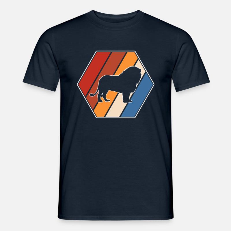 Löwe Retro - Männer T-Shirt - Navy