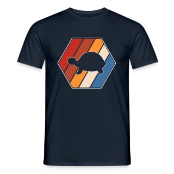 Turtle Retro - Men's T-Shirt - navy - Front - AI Model Male 178 light (178cm)