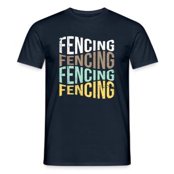 Fechten - Männer T-Shirt - Navy - Vorne - AI Model Male 178 light (178cm)