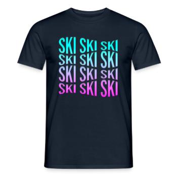 ski - T-shirt homme - marine - Devant - AI Model Male 178 light (178cm)