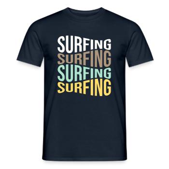 Surfen - Männer T-Shirt - Navy - Vorne - AI Model Male 178 light (178cm)