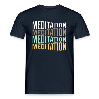 méditation - T-shirt homme - marine - Devant - AI Model Male 178 light (178cm)