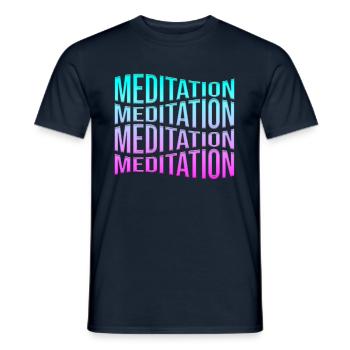 méditation - T-shirt homme - marine - Devant - AI Model Male 178 light (178cm)