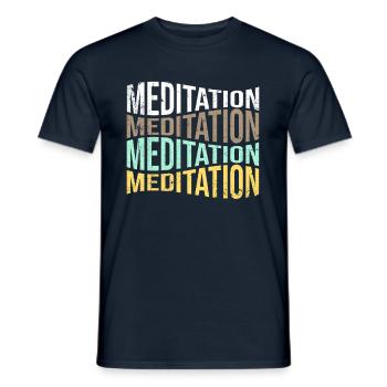 meditation - Männer T-Shirt - Navy - Vorne - AI Model Male 178 light (178cm)