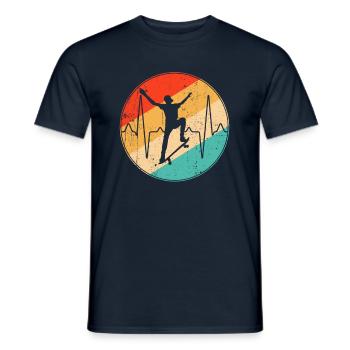 skaten retro Herzschlag - Männer T-Shirt - Navy - Vorne - AI Model Male 178 light (178cm)