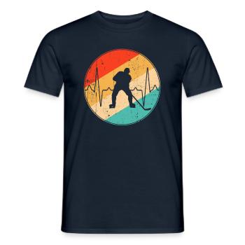 Hockey sur glace Retro Heartbeat - T-shirt homme - marine - Devant - AI Model Male 178 light (178cm)