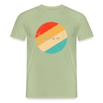 Poker Retro Heartbeat - T-shirt homme - vert sauge - Devant - AI Model Male 178 light (178cm)