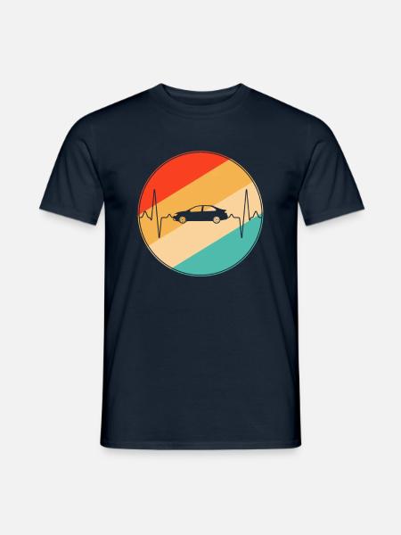 Auto Retro Herzschlag - Männer T-Shirt - Navy