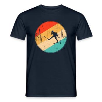 Plongée rétro Heartbeat - T-shirt homme - marine - Devant - AI Model Male 178 light (178cm)