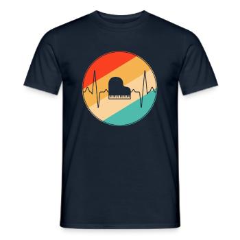 Klavier Retro Herzschlag - Männer T-Shirt - Navy - Vorne - AI Model Male 178 light (178cm)
