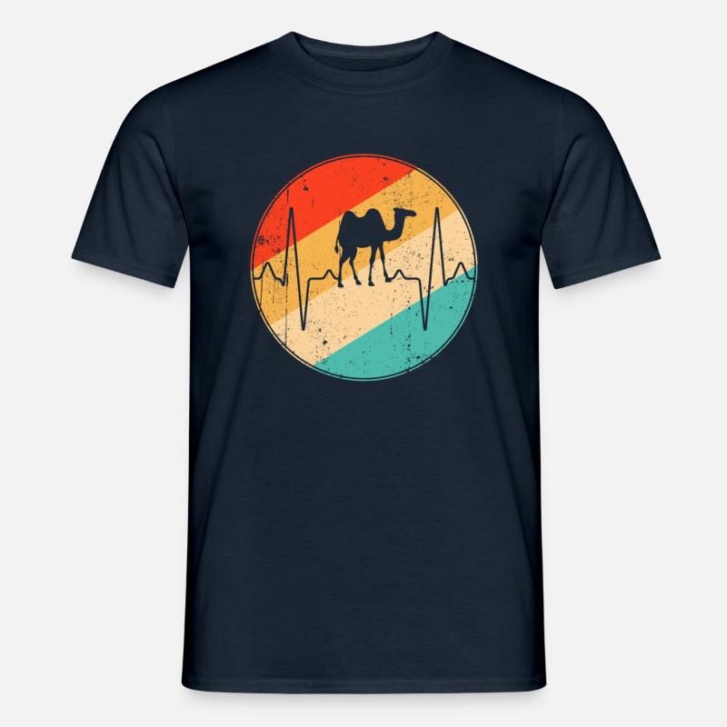 Kamel Retro Herzschlag - Männer T-Shirt - Navy
