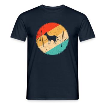 Ziege Retro Herzschlag - Männer T-Shirt - Navy - Vorne - AI Model Male 178 light (178cm)