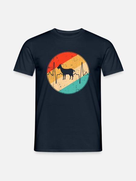 Ziege Retro Herzschlag - Männer T-Shirt - Navy