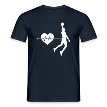 Basketball Herzschlag - Männer T-Shirt - Navy - Vorne - AI Model Male 178 light (178cm)