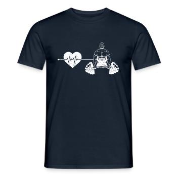 Rythme cardiaque de musculation - T-shirt homme - marine - Devant - AI Model Male 178 light (178cm)