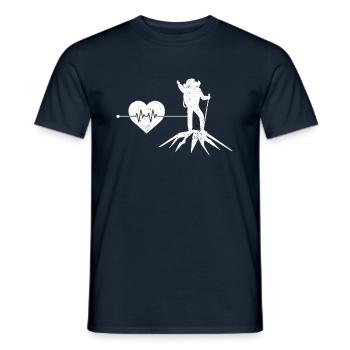 Mountaineering heartbeat - Men's T-Shirt - navy - Front - AI Model Male 178 light (178cm)